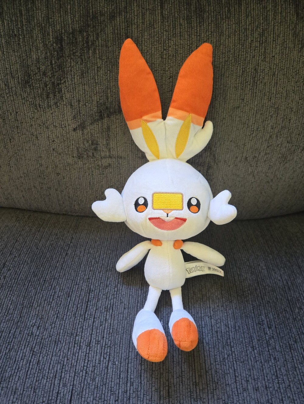 Pokemon Scorbunny Plush Toy, Wicked Cool Toys- White & Orange
